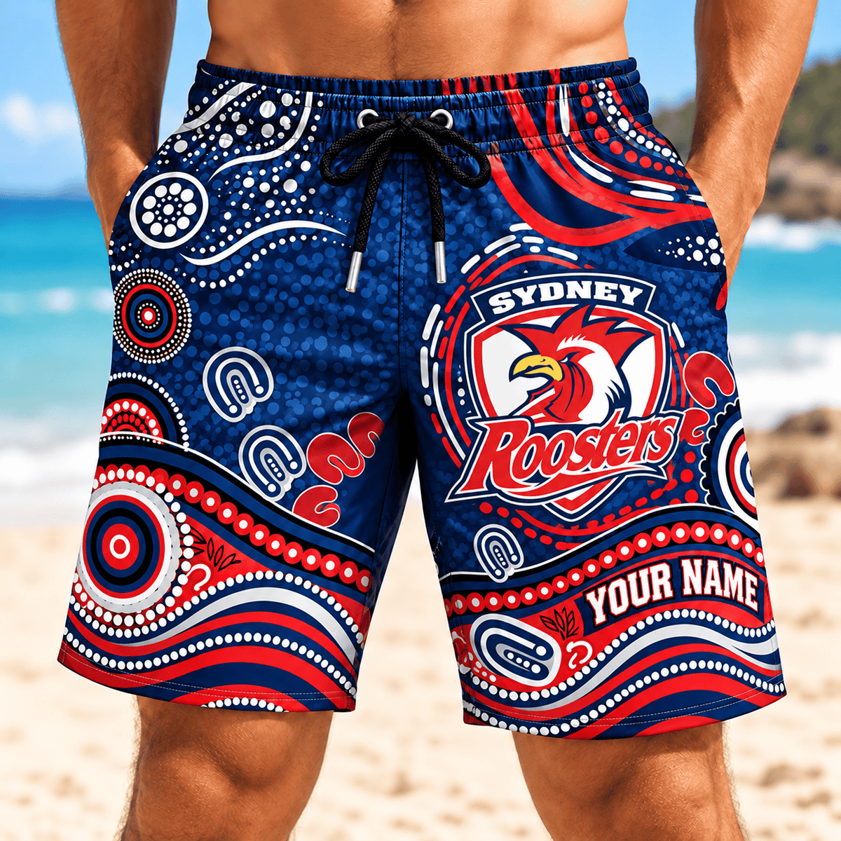 Sydney Roosters NRL Special Pattern Men Short Pants Custom Any Name Gift For Fan