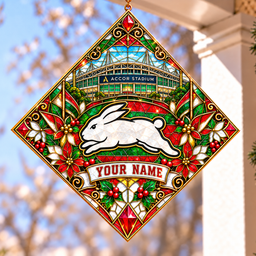South Sydney Rabbitohs NRL Special Hanging Suncatcher For Home Decor Custom Any Name