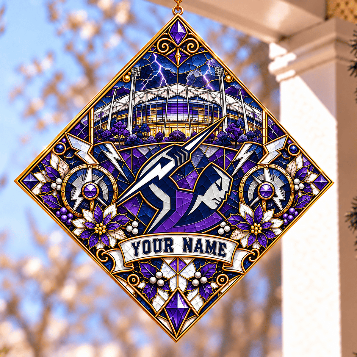 Melbourne Storm NRL Special Hanging Suncatcher For Home Decor Custom Any Name