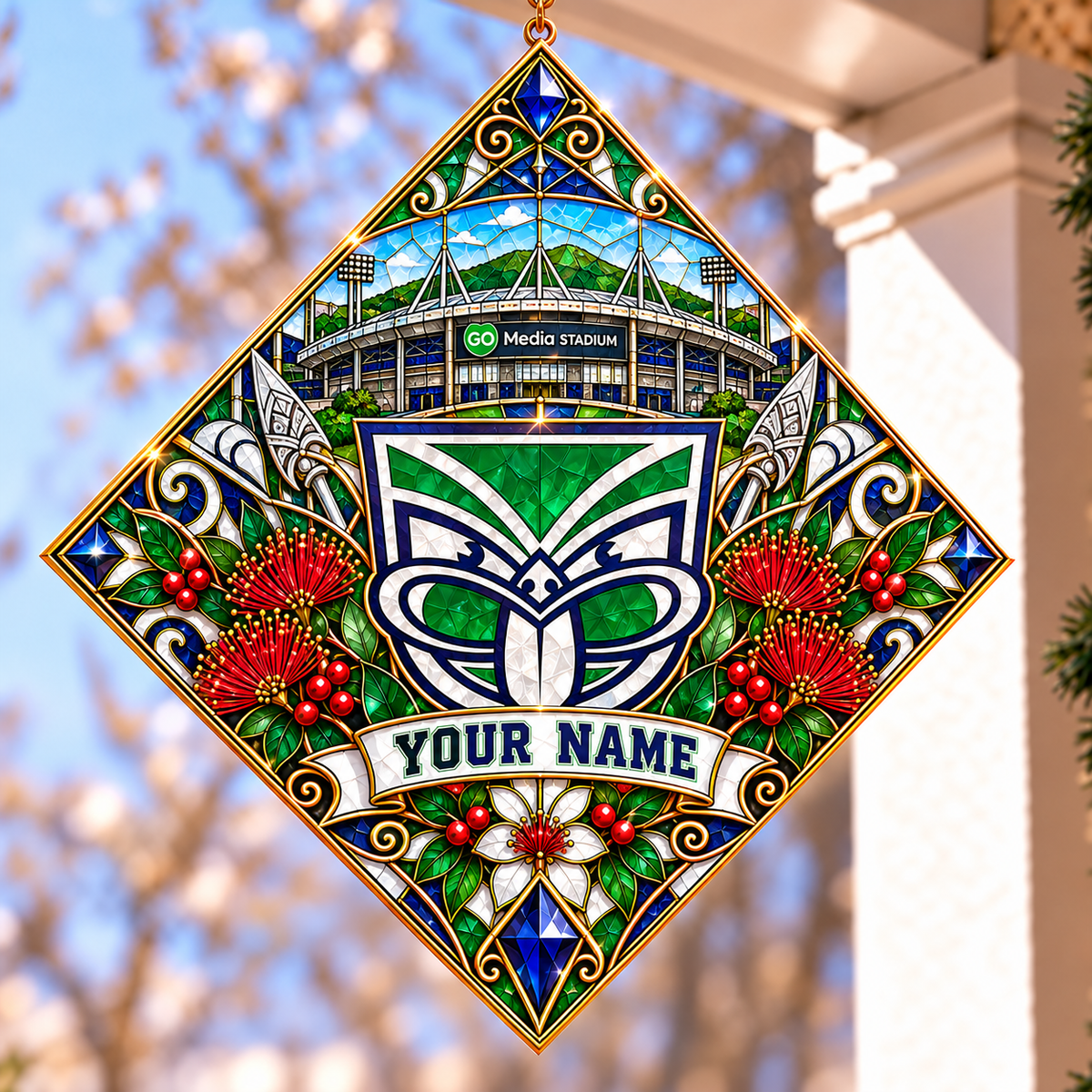 New Zealand Warriors NRL Special Hanging Suncatcher For Home Decor Custom Any Name