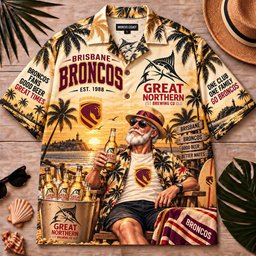 Brisbane Broncos NRL x Great Norher Beer Hawaiian Shirt Special Gifts