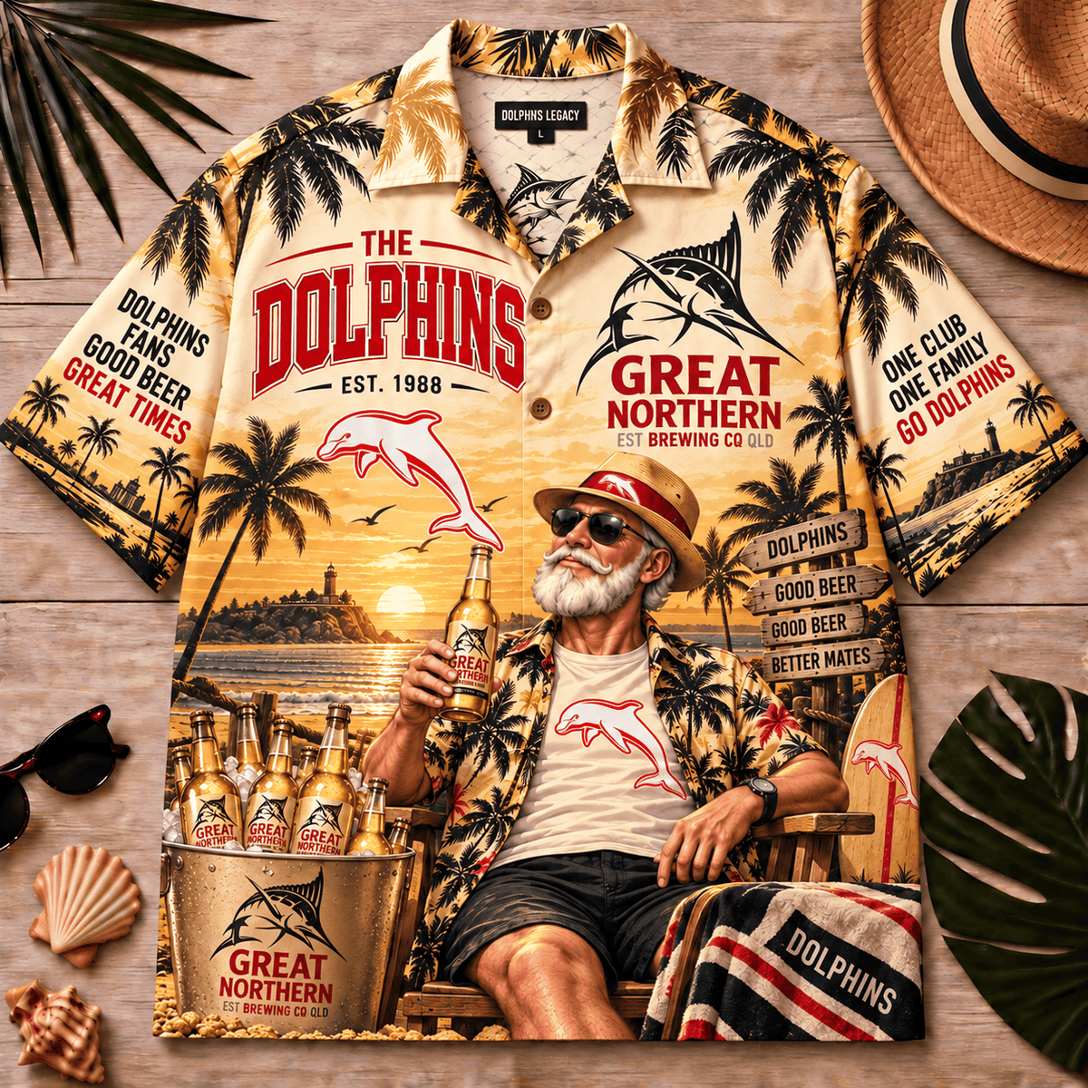 Dolphins NRL x Great Norher Beer Hawaiian Shirt Special Gifts