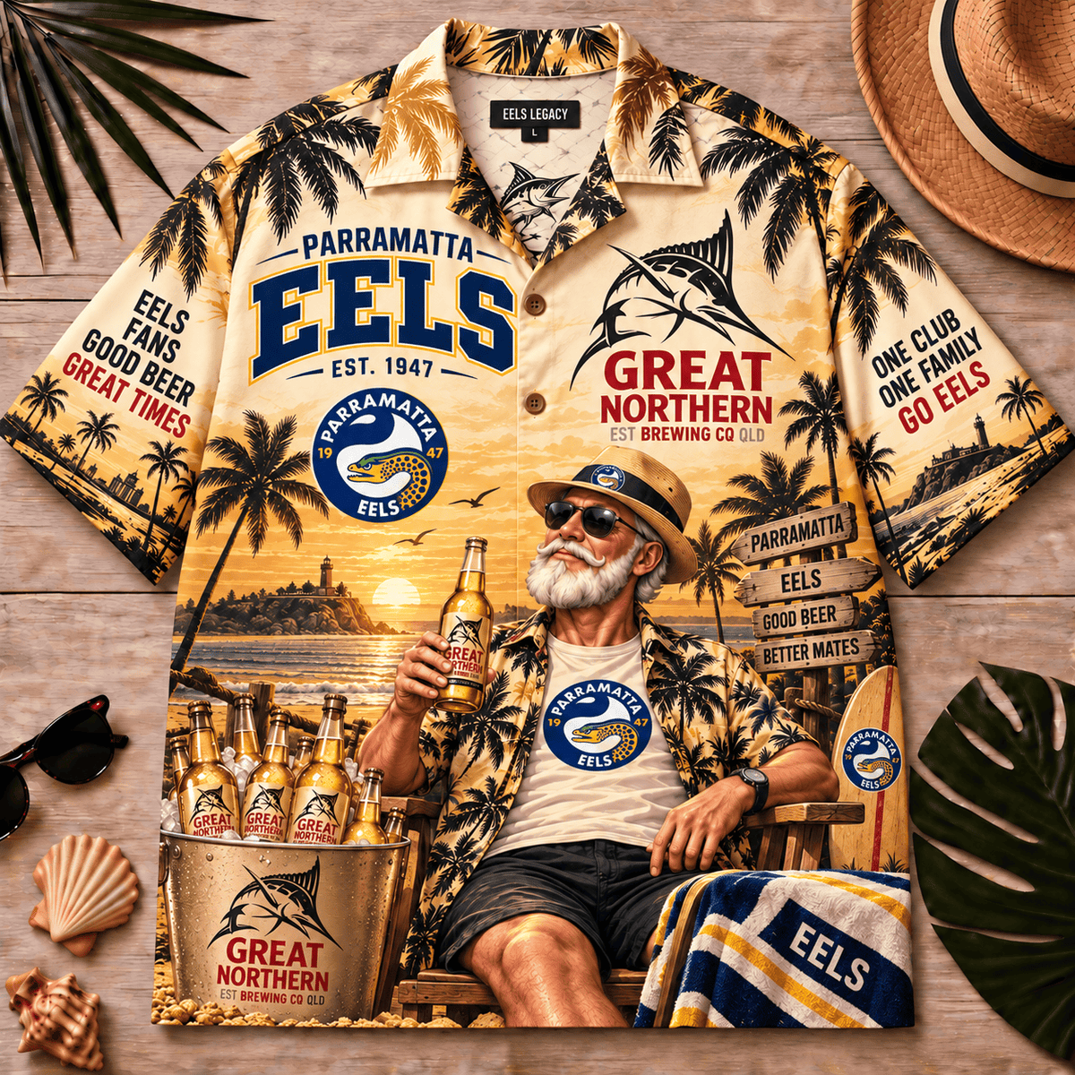Parramatta Eels NRL x Great Norher Beer Hawaiian Shirt Special Gifts