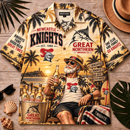 Newcastle Knights NRL x Great Norher Beer Hawaiian Shirt Special Gifts
