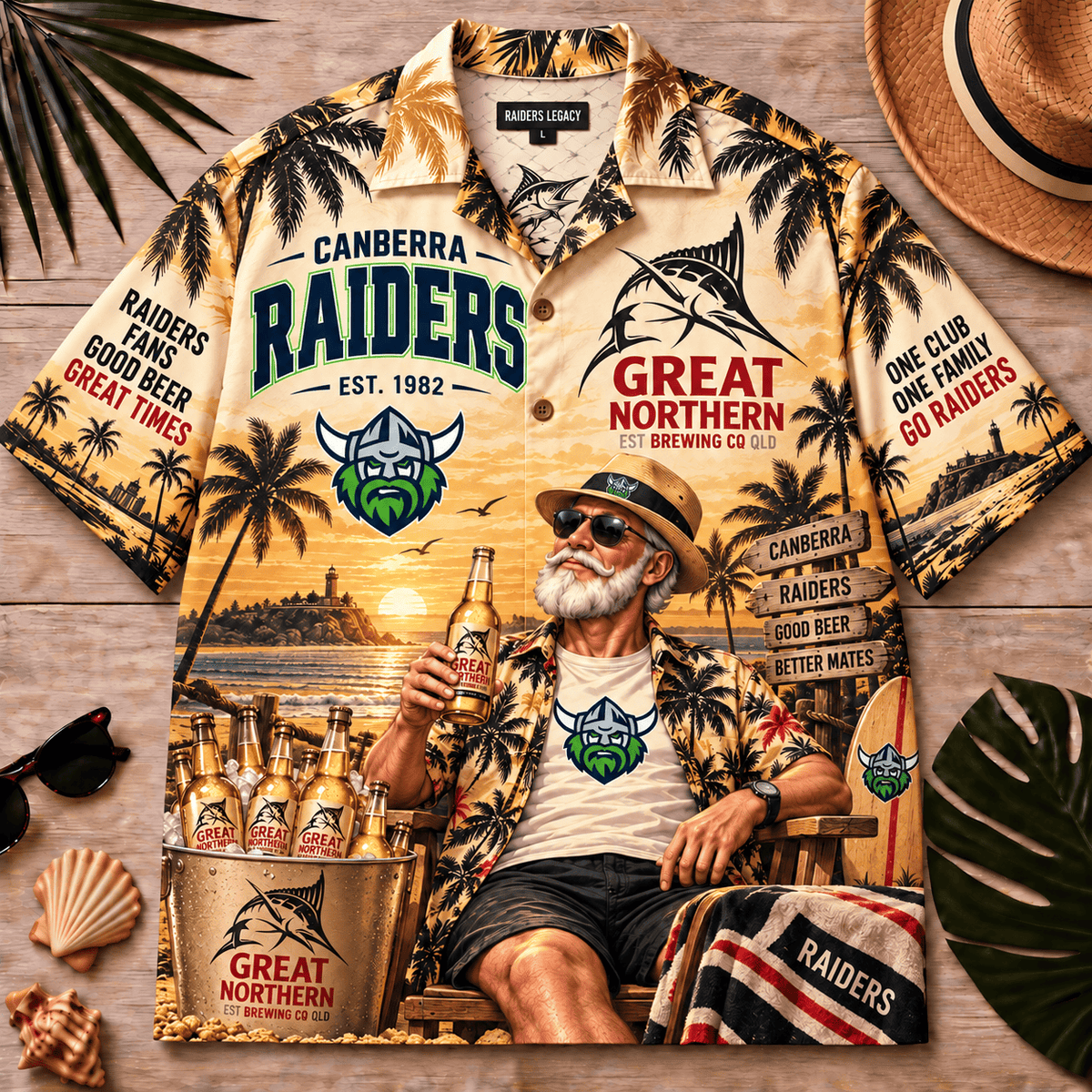 Canberra Raiders NRL x Great Norher Beer Hawaiian Shirt Special Gifts