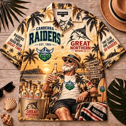Canberra Raiders NRL x Great Norher Beer Hawaiian Shirt Special Gifts