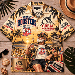 Sydney Roosters NRL x Great Norher Beer Hawaiian Shirt Special Gifts