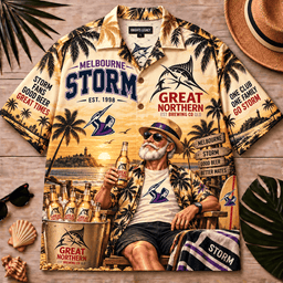 Melbourne Storm NRL x Great Norher Beer Hawaiian Shirt Special Gifts