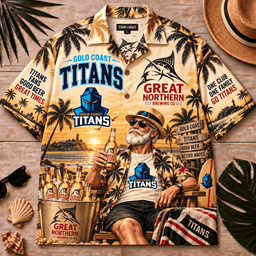 Gold Coast Titans NRL x Great Norher Beer Hawaiian Shirt Special Gifts