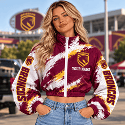 Brisbane Broncos NRL Team Woman Short Zip Jacket New Style Custom Any Name