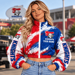 Newcastle Knights NRL Team Woman Short Zip Jacket New Style Custom Any Name