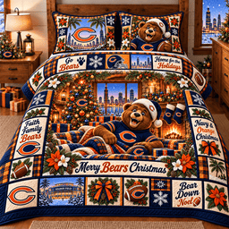 Chicago Bears NFL Special Christmas Bedding Set Gift For Fan