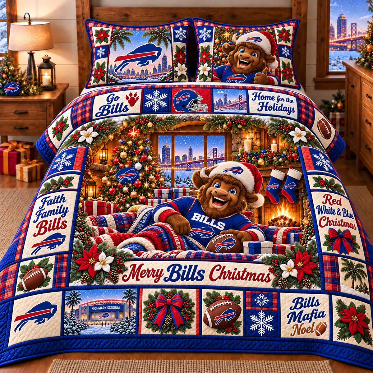 Buffalo Bills NFL Special Christmas Bedding Set Gift For Fan