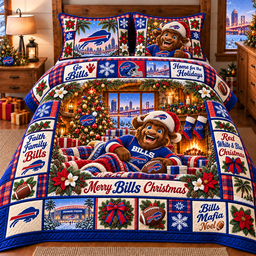Buffalo Bills NFL Special Christmas Bedding Set Gift For Fan