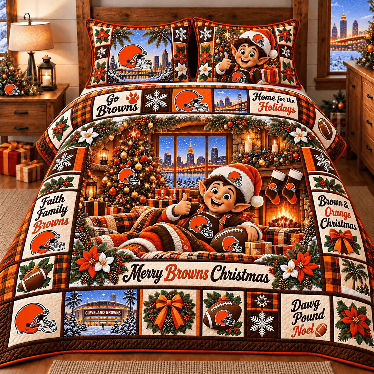 Cleveland Browns NFL Special Christmas Bedding Set Gift For Fan