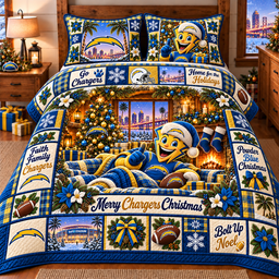 Los Angeles Chargers NFL Special Christmas Bedding Set Gift For Fan