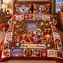 Kansas City Chiefs NFL Special Christmas Bedding Set Gift For Fan