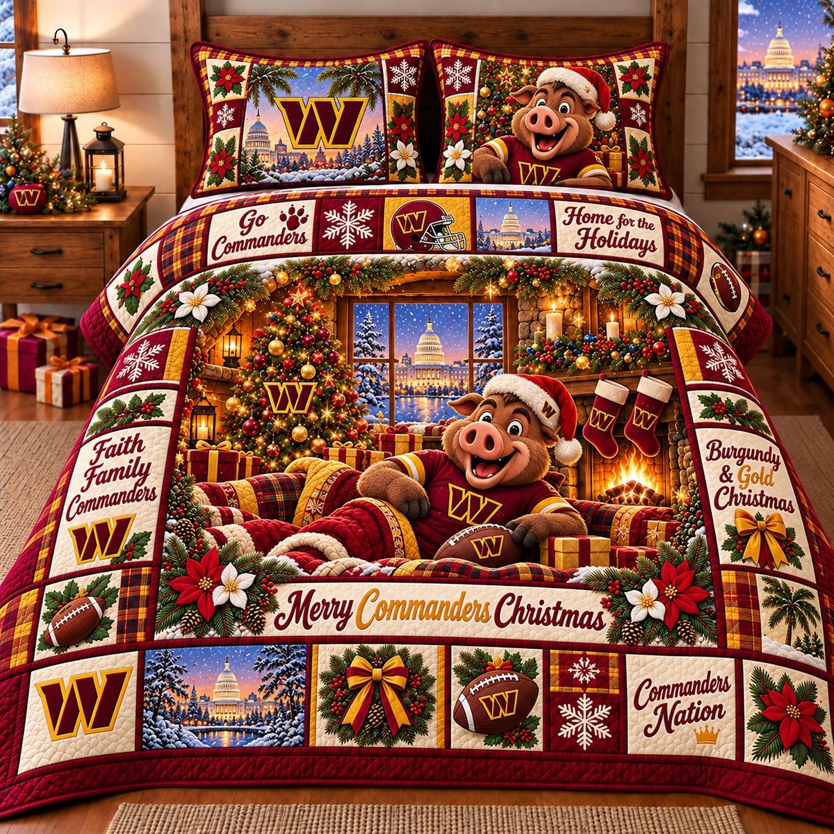 Washington Commanders NFL Special Christmas Bedding Set Gift For Fan