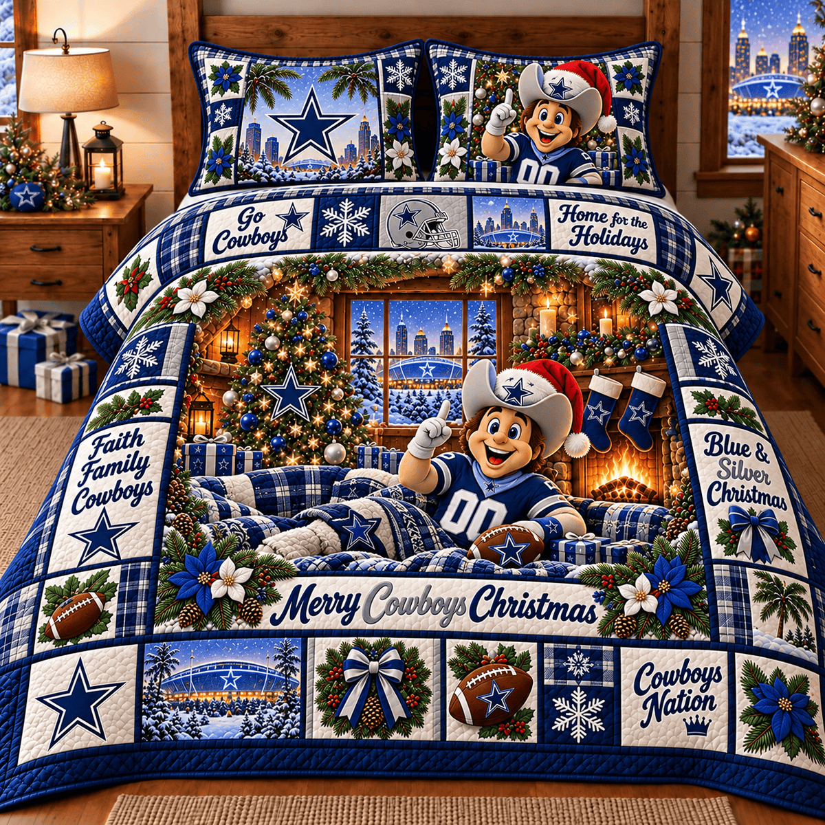 Dallas Cowboys NFL Special Christmas Bedding Set Gift For Fan
