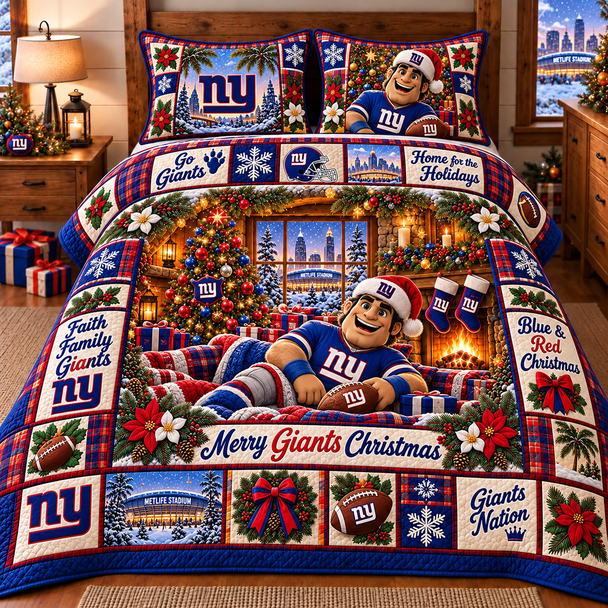 New York Giants NFL Special Christmas Bedding Set Gift For Fan