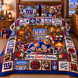 New York Giants NFL Special Christmas Bedding Set Gift For Fan