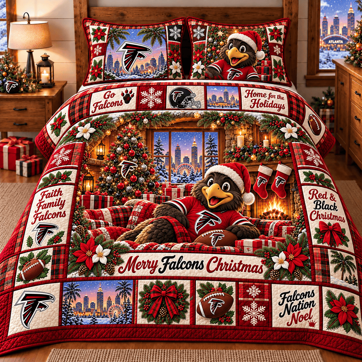 Atlanta Falcons NFL Special Christmas Bedding Set Gift For Fan