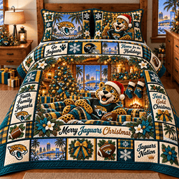 Jacksonville Jaguars NFL Special Christmas Bedding Set Gift For Fan