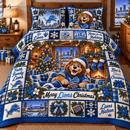 Detroit Lions NFL Special Christmas Bedding Set Gift For Fan
