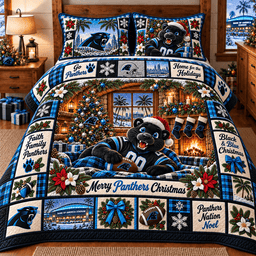 Carolina Panthers NFL Special Christmas Bedding Set Gift For Fan