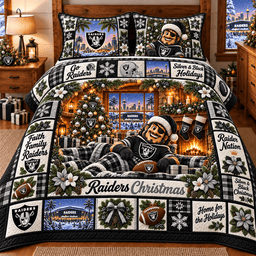 Las Vegas Raiders NFL Special Christmas Bedding Set Gift For Fan