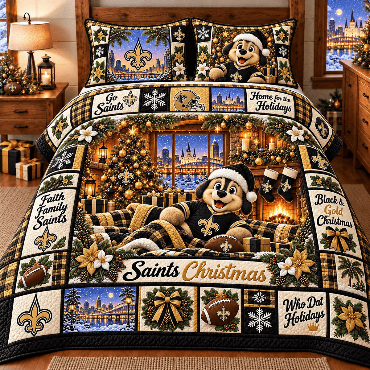 New Orleans Saints NFL Special Christmas Bedding Set Gift For Fan