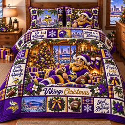 Minnesota Vikings NFL Special Christmas Bedding Set Gift For Fan