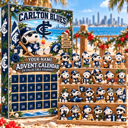 Carlton Blues AFL Team x Snoopy Advent Calendar Box Custom Any Name Gifts
