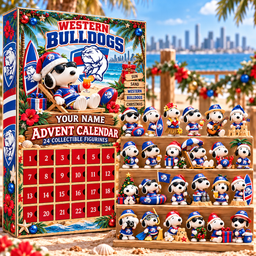 Western Bulldogs AFL Team x Snoopy Advent Calendar Box Custom Any Name Gifts