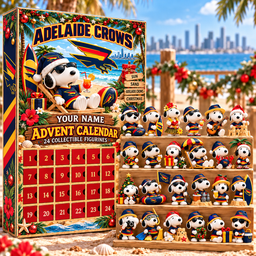 Adelaide Crows AFL Team x Snoopy Advent Calendar Box Custom Any Name Gifts
