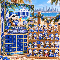 North Melbourne Kangaroos AFL Team x Snoopy Advent Calendar Box Custom Any Name Gifts