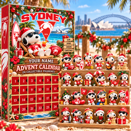 Sydney Swans AFL Team x Snoopy Advent Calendar Box Custom Any Name Gifts