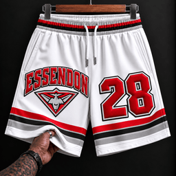 Essendon Bombers AFL New White Short Pants Custom Any Number Gifts