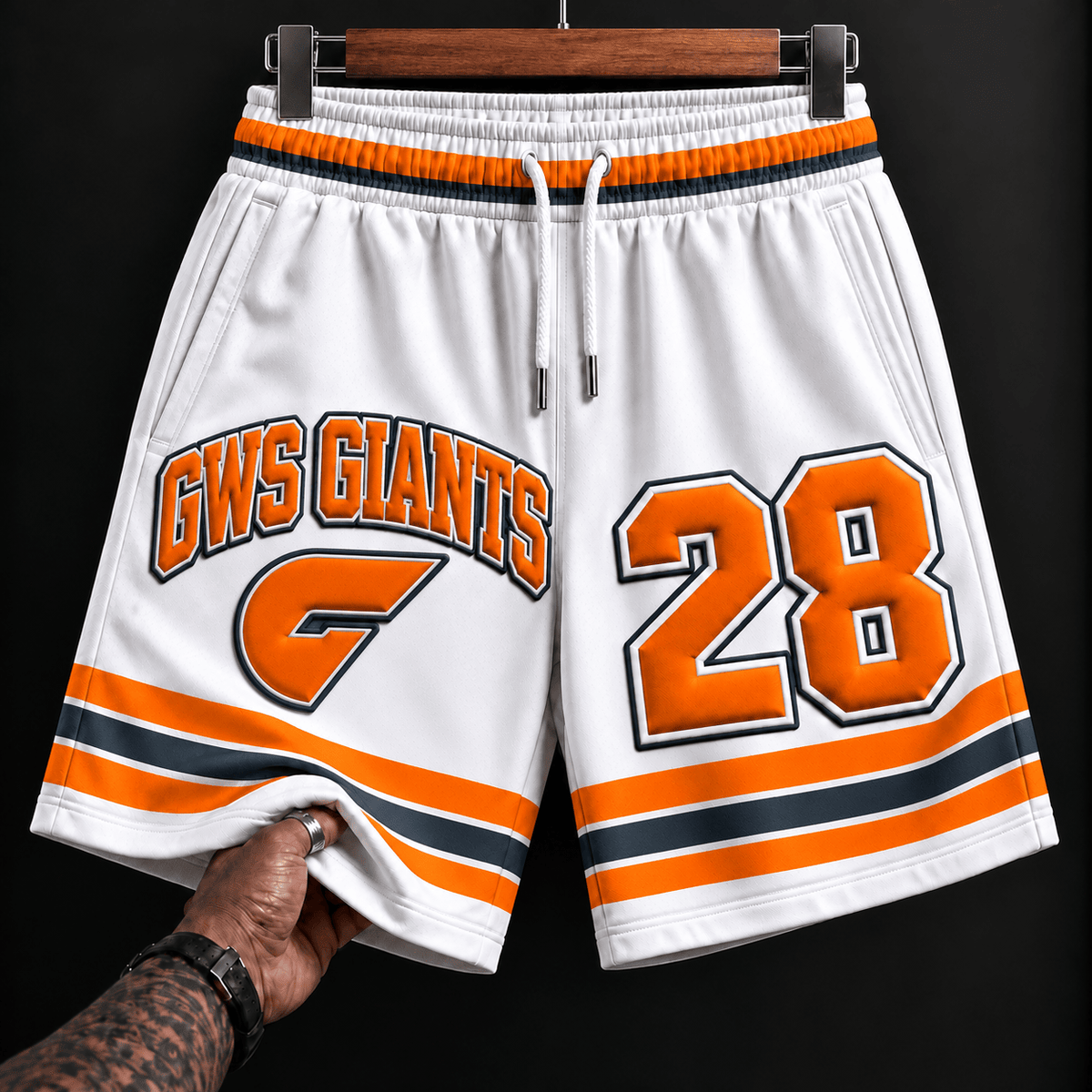 GWS Giants AFL New White Short Pants Custom Any Number Gifts