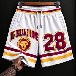 Brisbane Lions AFL New White Short Pants Custom Any Number Gifts