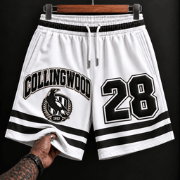 Collingwood Magpies AFL New White Short Pants Custom Any Number Gifts
