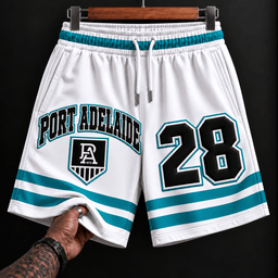 Port Adelaide Power AFL New White Short Pants Custom Any Number Gifts