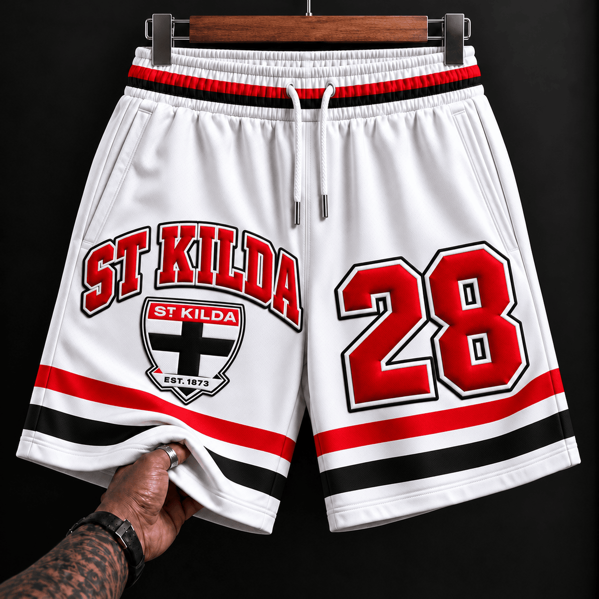 St Kilda Saints AFL New White Short Pants Custom Any Number Gifts