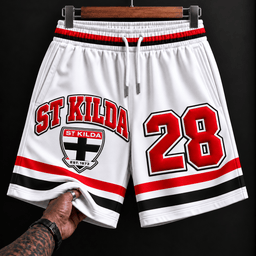 St Kilda Saints AFL New White Short Pants Custom Any Number Gifts