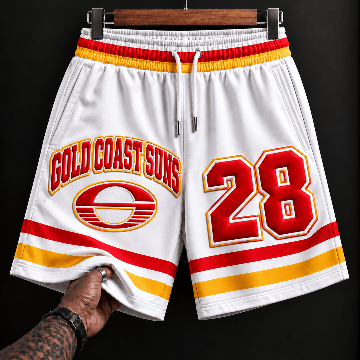Gold Coast Suns AFL New White Short Pants Custom Any Number Gifts