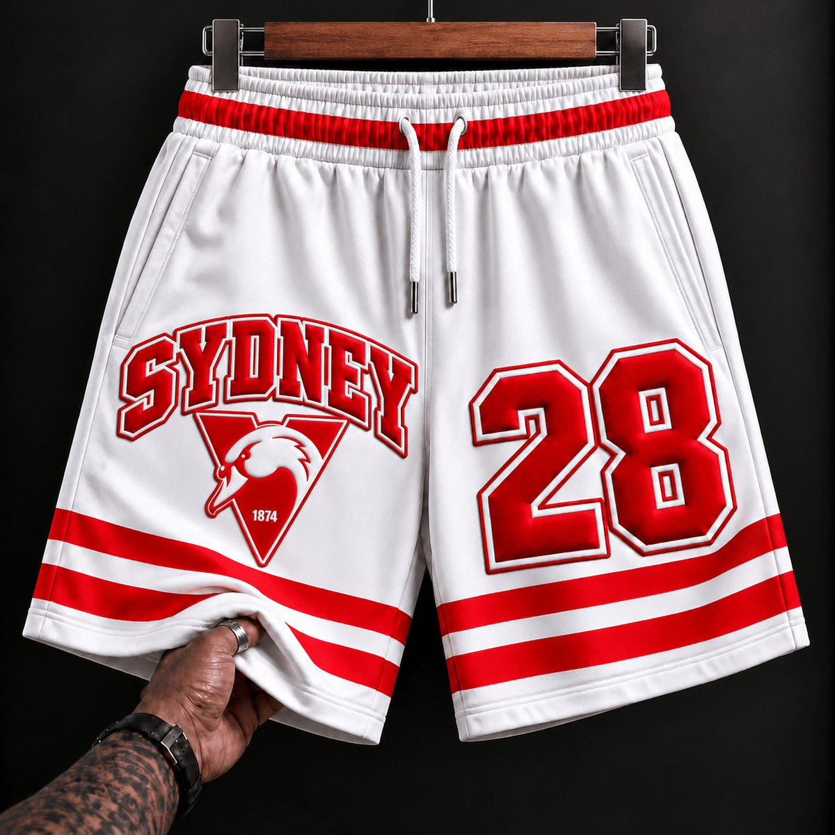 Sydney Swans AFL New White Short Pants Custom Any Number Gifts