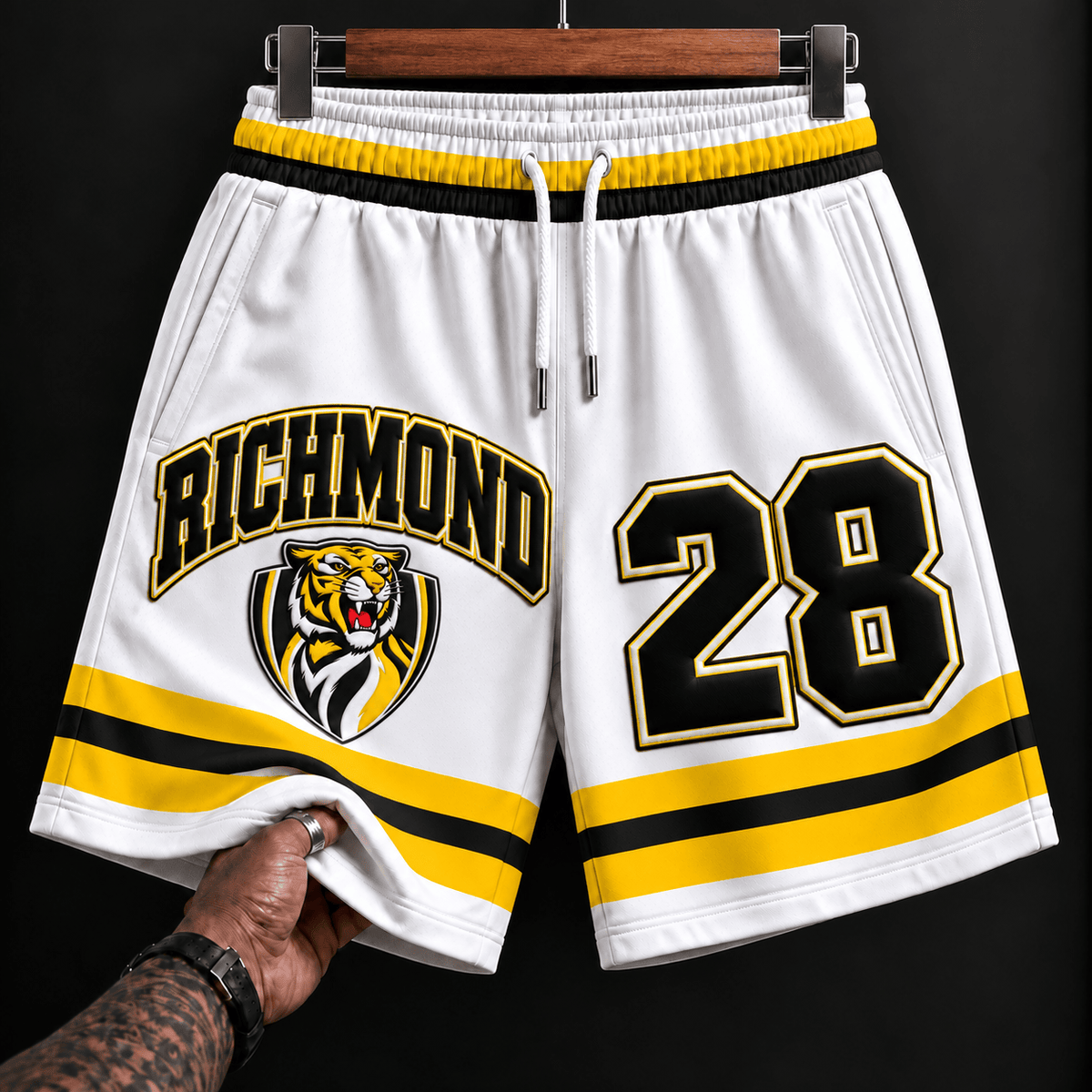 Richmond Tigers AFL New White Short Pants Custom Any Number Gifts