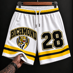 Richmond Tigers AFL New White Short Pants Custom Any Number Gifts