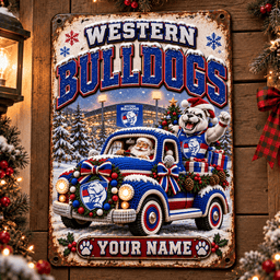 Western Bulldogs AFL Special Christmas Metal Sign Custom Any Name