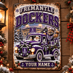 Fremantle Dockers AFL Special Christmas Metal Sign Custom Any Name